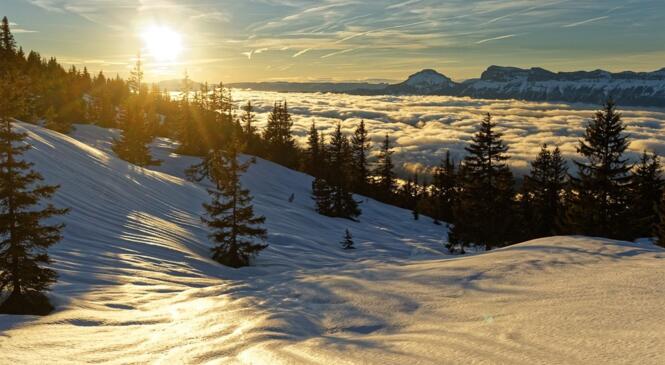 Soleil, le retour vers le Grand Rocher (Belledonne) image article